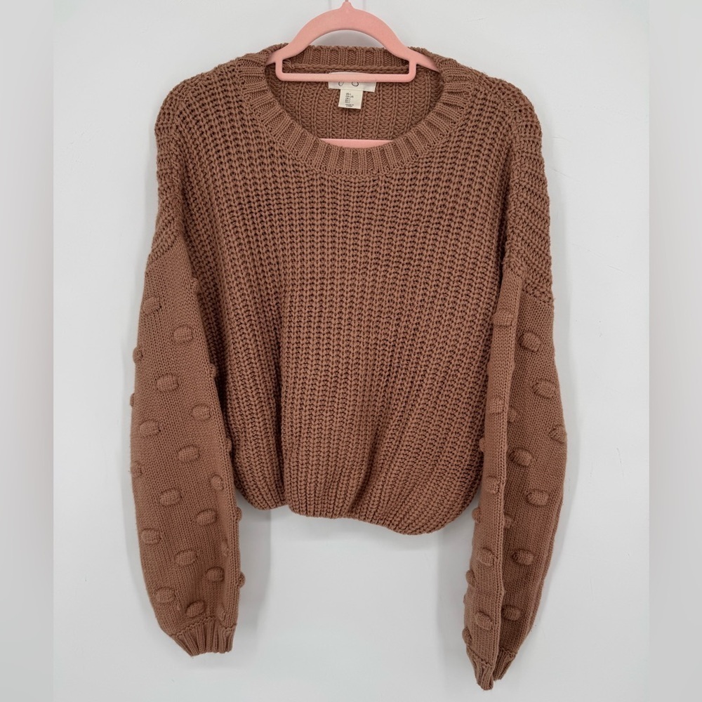 Jessica Simpson Women's Textured Brown Sweater Size Large